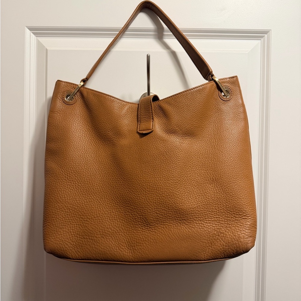 Tory Burch Tan Leather Shoulder Bag - Classic Tote - Picture 3 of 16